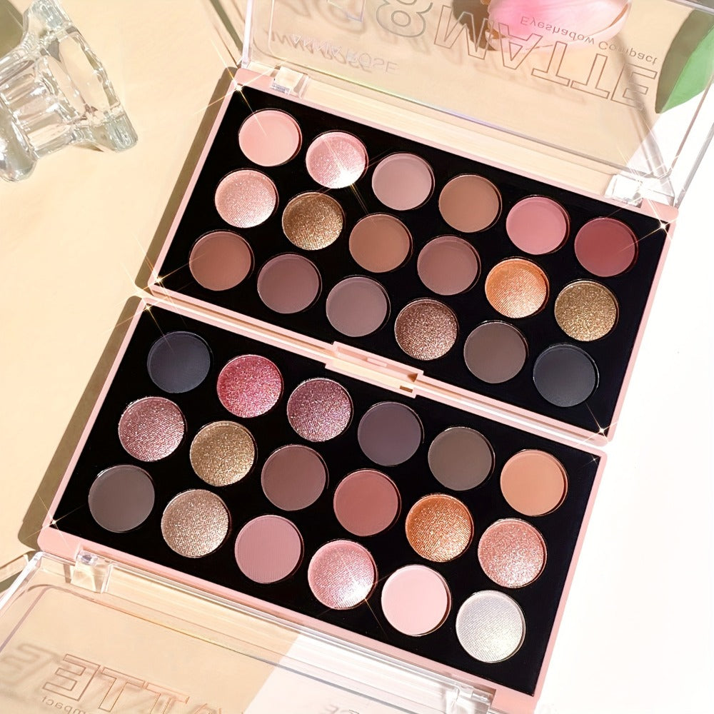 Eyeshadow Palette 18 Colors Matte Shimmer Waterproof – Sweatproof Long-Lasting Blendable Pigmented Eye Makeup for Everyday Glam Wedding Party, Professional Eye Shadow for Women & B - product image 17