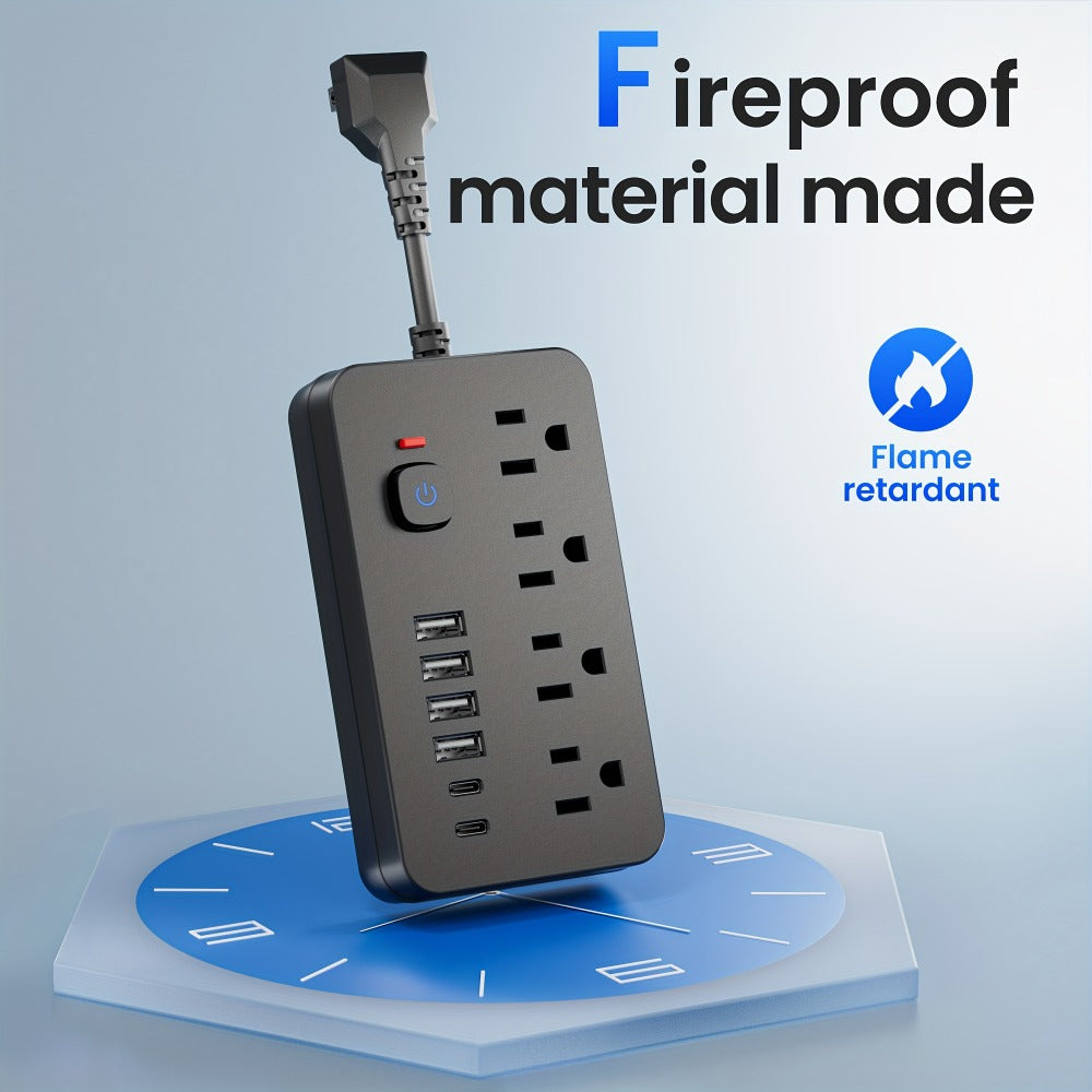 Outlet Extender Power Strip Wall Mountable 14-in-1 10-in-1 with 8 AC Outlets 6 USB Ports 2 USB-C One-Touch Control Switch Overload Protection Short Cord Design for Home Office Scho - product image 7