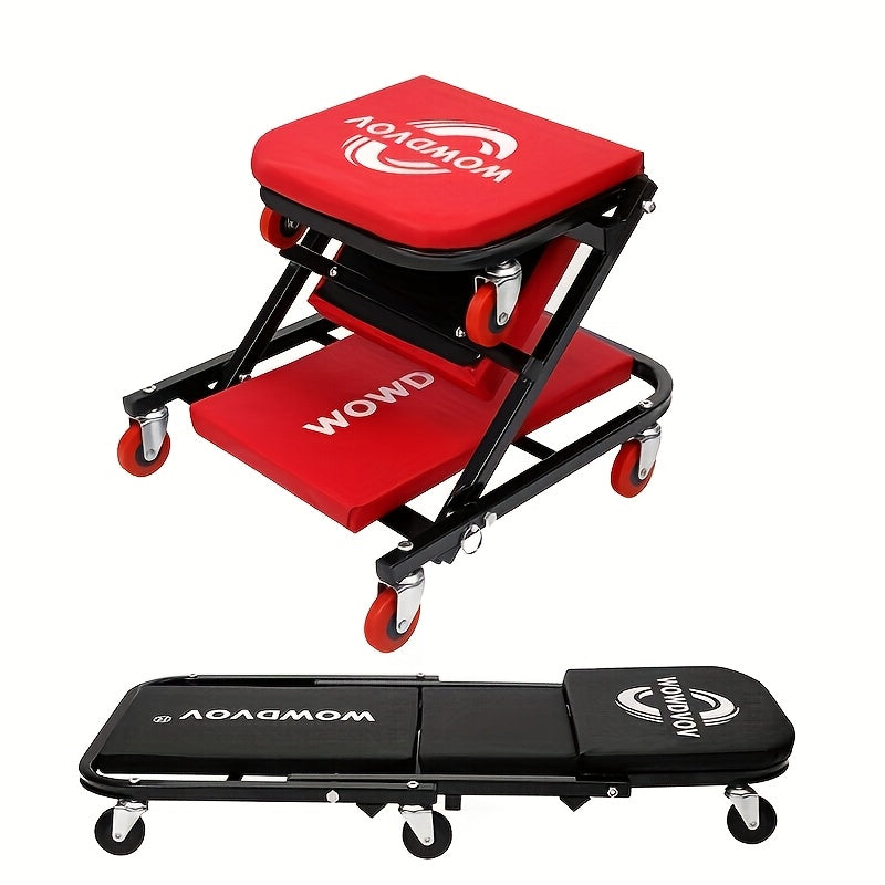Auto Repair Bench with Roller Moving Tool Tray(Sold Separately), Wheel X Mechanical Climber 3-In-1/2-In-1 Z-Shaped Seat with 500 Pound Capacity, Foldable and - product image 10