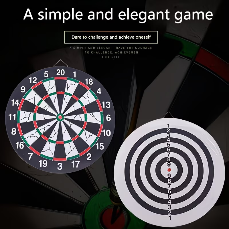Dartboard Set with 6 Steel Tip Darts | 17 Inch Hanging Dart Board for Indoor Game Room, Holiday Party, Family Fun Night