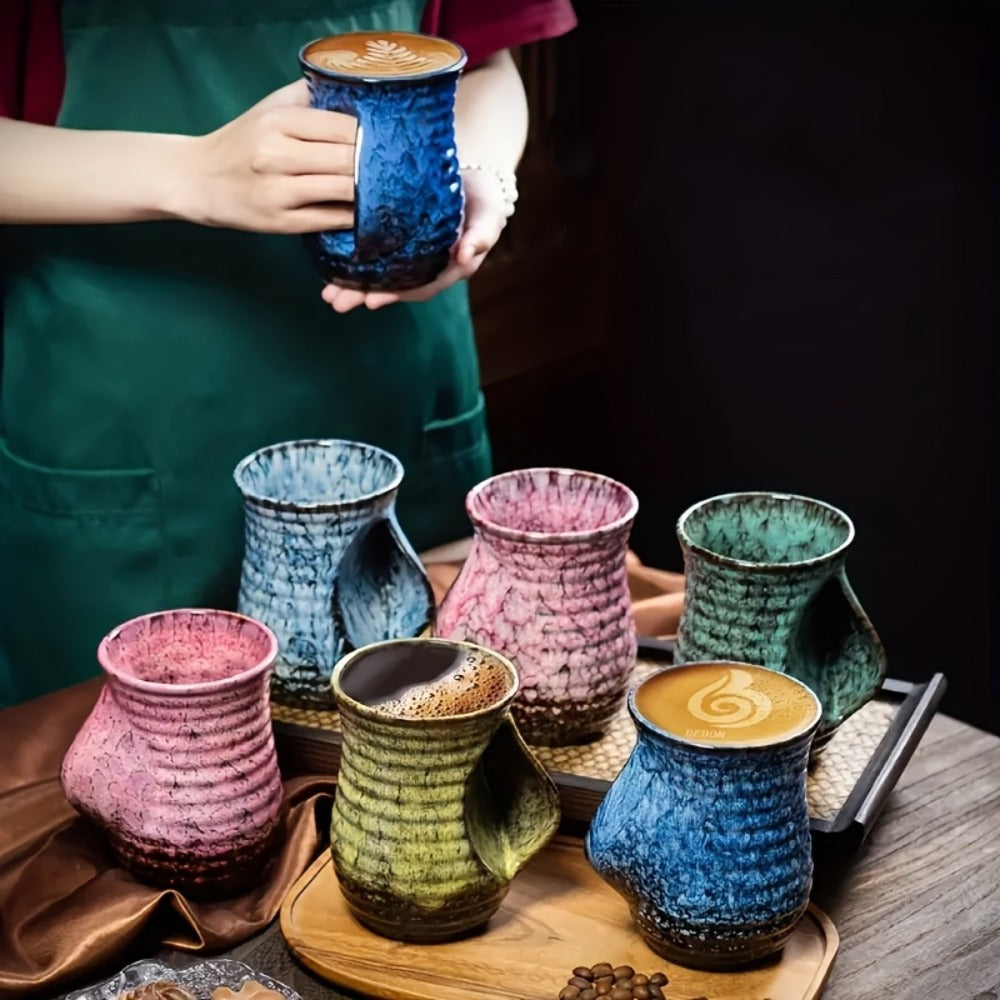 Ceramic Coffee Mug 18 Oz – Vintage Kiln-Fired Hand Warmer Cup with Speckled Glaze – Insulated Large Coffee Cup for Home & Office – Unique Gift for Christmas, Valentine's Day & Holi - product image 6