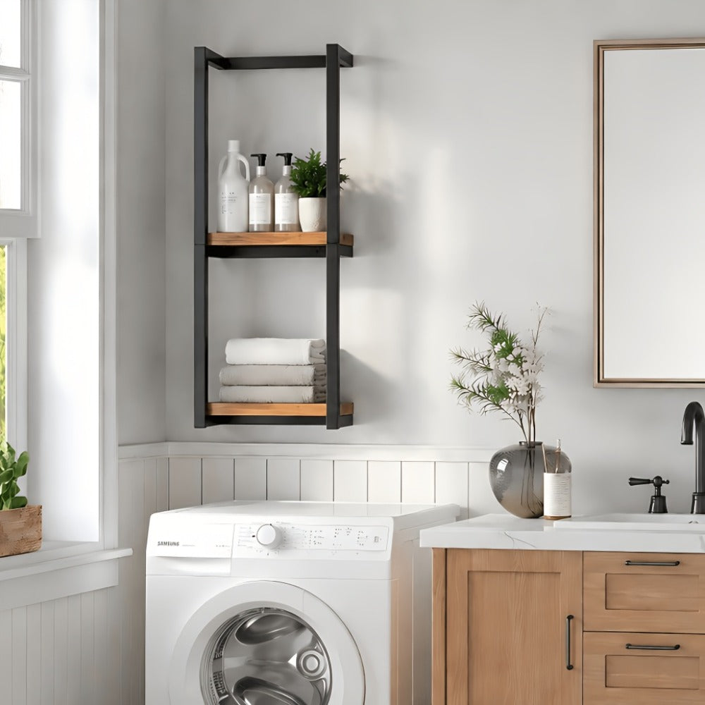 Towel Rack Wall Mounted 2-Layer Storage Organizer 11.2 Inch - Space Saving Hanging Towel Holder for Bathroom, Bedroom & Home Rooms, Contemporary Style, Available in 1-Pack & 2-Pack - product image 5