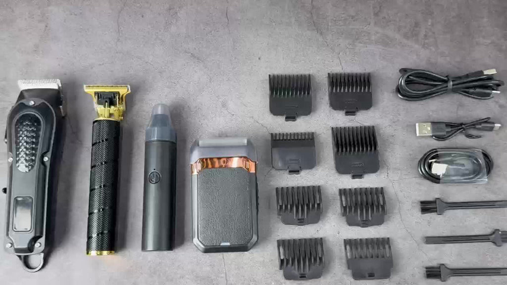 Multi-Piece Hair Clipper Kit for Men – USB Rechargeable Cordless Electric Trimmer Set, 2-Piece & 4-Piece Home Travel Barber Tool, Black Blue Gold Grooming Gift - product image 17