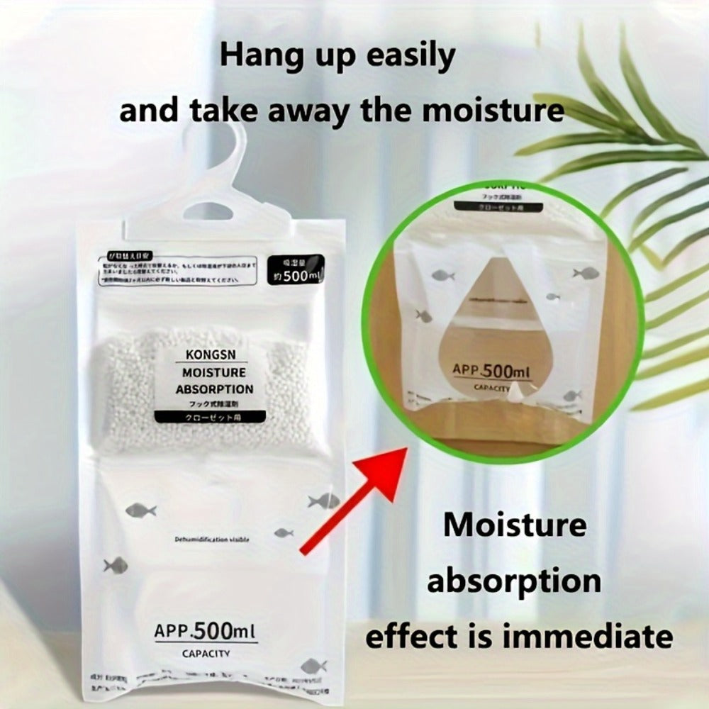 Hanging Moisture Absorber Bags 10-Pack, Dehumidifier Bags for Closet Wardrobe Bedroom Bathroom, High-Efficiency Moisture Proof Damp Absorbing Home Dehumidification - product image 6