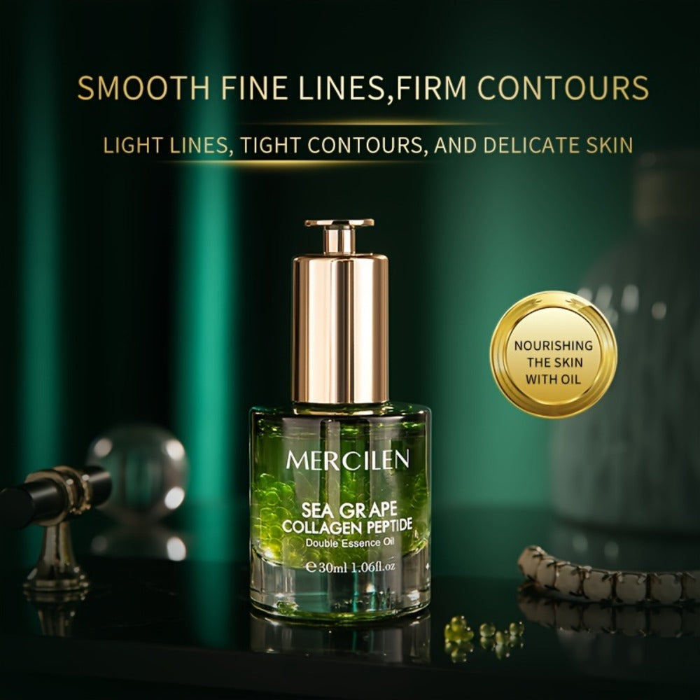 Sea Grape Collagen Peptide Essence Oil Squalane Moisturizing Face Serum Alcohol-Free Anti-Aging Skin Brightening Unisex Skincare for Sensitive Skin - product image 4