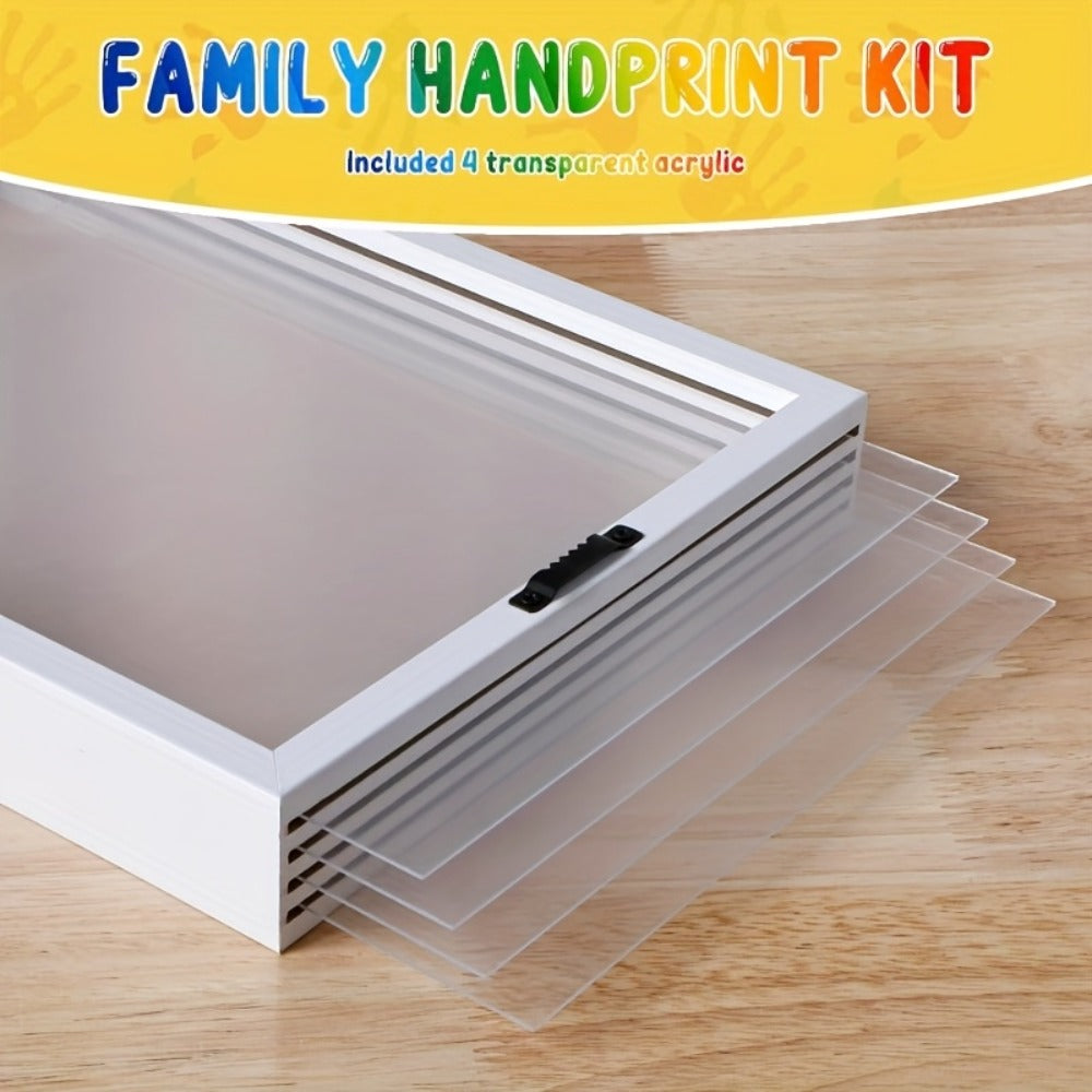 Handprint Kit for Family - DIY Wooden Keepsake Frame with Paint, Baby Hand & Footprint Craft Set, Cherished Memory Keepsake Box, Unique Gift for New Parents, Home Decor Nursery Art - product image 2