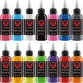 Tattoo Ink Set 14 Colors 1oz Per Bottle Premium Long-Lasting Fragrance-Free Vibrant Pigment Skin-Safe Body Art Ink for Outlining Shading Color Packing Tattoo Artists & Beginners - product image 9