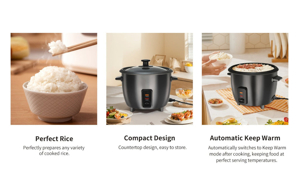Rice Cooker & Yogurt Maker 3-Cup Nonstick – 1.5Qt Multicooker with Auto Keep Warm, One-Touch Operation, Stainless Steel Inner Liner & Steamer for Grain, Oatmeal & More - product image 15