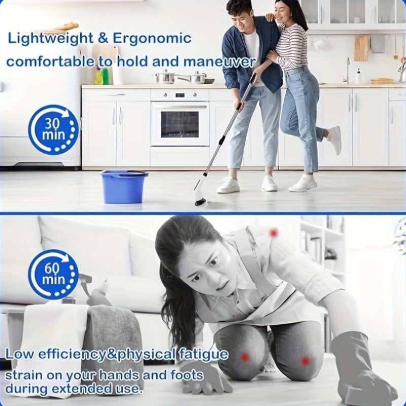 2026 New Electric Spin Scrubber, Powerful Brush for Bathroom, Bathtub, Shower, Floors, and Cars, USB Rechargeable, Dual-Speed Detachable Telescopic Handle