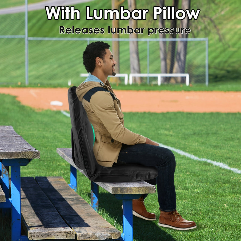 Heated Stadium Seat with Massage | 3-Level Heat & 6 Modes