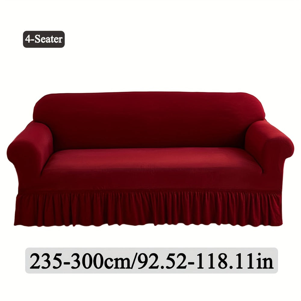Stretch Sofa Slipcover Lightweight Breathable Elastic Full Cover Skirted Design Anti-Slip Soft Cool Comfort Machine Washable for 3 4 Seater Living Room Furniture Protector - product image 19