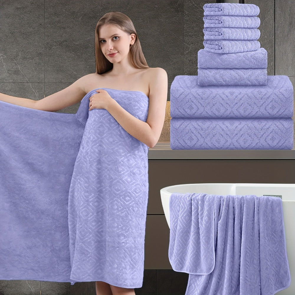 700GSM Bath Towel Set 8 Piece Extra Large Ultra Soft Thick - Highly Absorbent Quick Dry | 2 Oversized Bath Towels 2 Hand Towels 4 Washcloths | 16 Colors | Bathroom Hotel Gym Spa Ad - product image 22