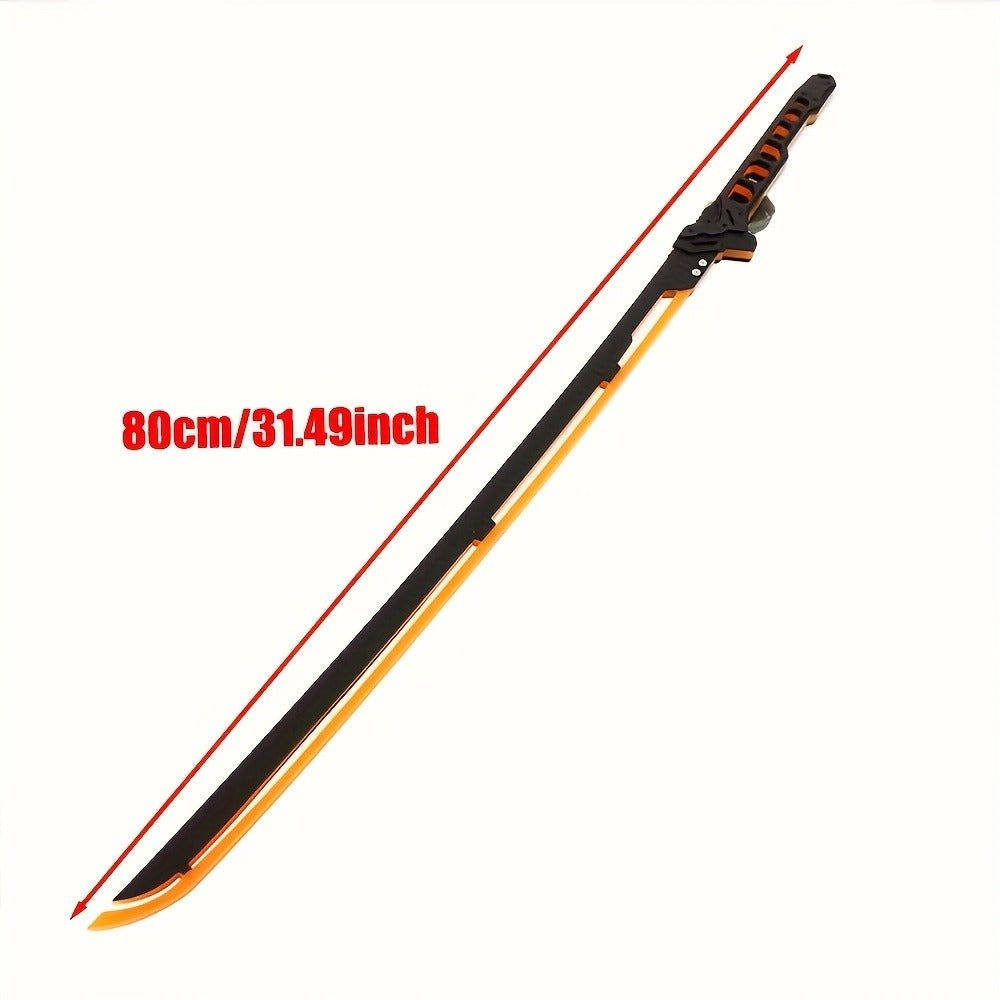 1:1 Scale Sci-Fi Glowing Sword for Cosplay Halloween Masquerade Party Display Collectible Blunt Safe Red Orange Green – LED Cyberpunk Katana Prop 80cm Acrylic - product image 2