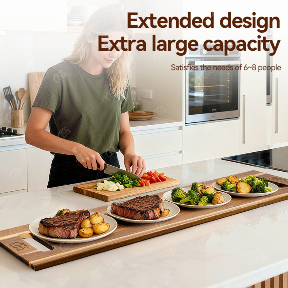 Charcuterie Board Extra Large 36x12 Inch Acacia Wood Cutting Board with Handles 3FT Rectangular Cheese Serving Platter Oversized Grazing Board for Meat Appetizers Party Entertainin - product image 7