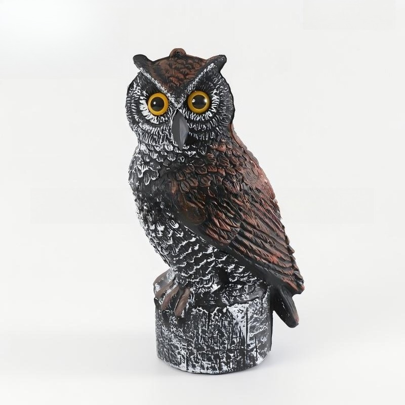 Plastic Owl Decoy Bird Repellent Realistic Fake Owl Scarecrow Outdoor Garden Pest Control Statue 11 Inch for Farm Garden Poultry Coop Yard Hunting Lure - product image 5