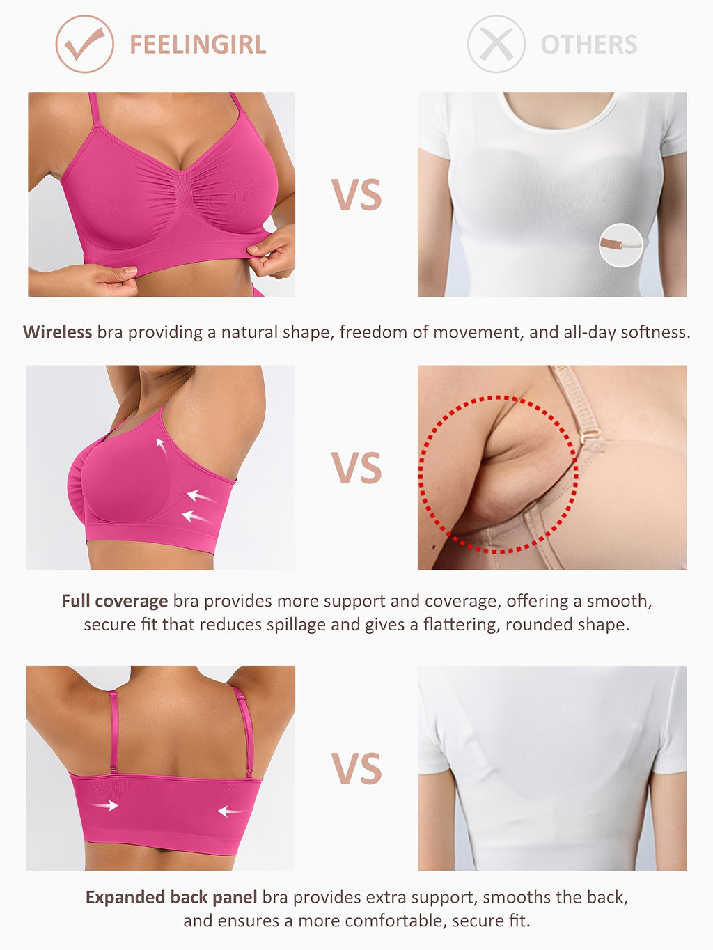 Women's Push-Up Seamless Bra with Breathable Design and Back Control - product image 10