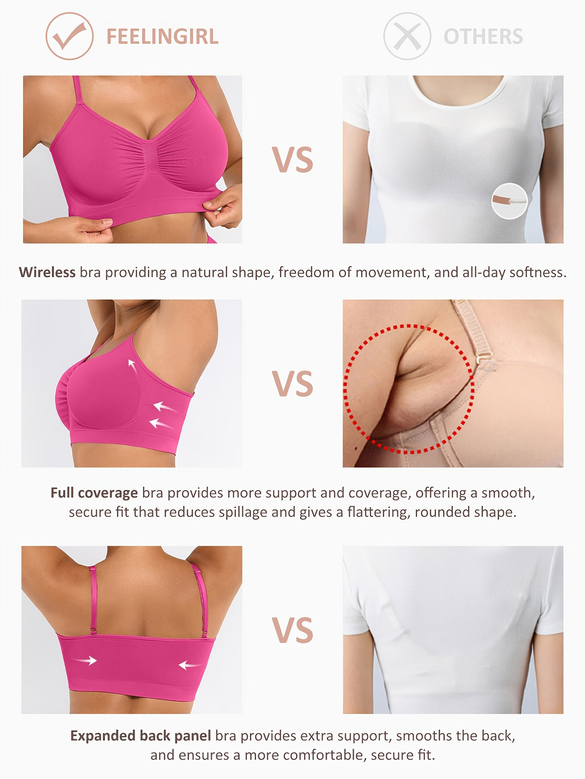 Women's Push-Up Seamless Bra with Breathable Design and Back Control - product image 10