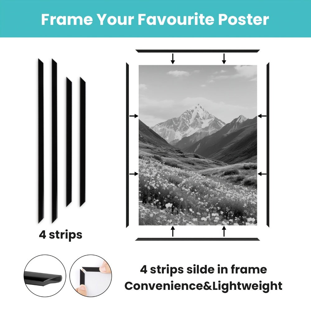 Picture Frame 16x24 Inch Scratch Proof Poster Frame Slide-In Horizontal Vertical Wall Mount Photo Gallery Display White Black Gold Natural - product image 5