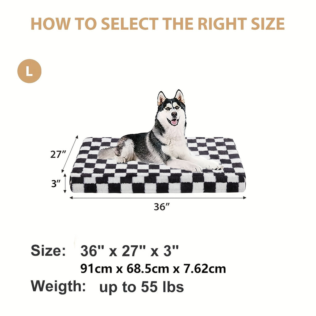 Non-Slip Bottom, Black & White Plaid, Soft Memory Foam Dog Sofa Bed for Small Medium Large Dogs, S M L XL XXL Sizes – Orthopedic Dog Bed with Removable - product image 2