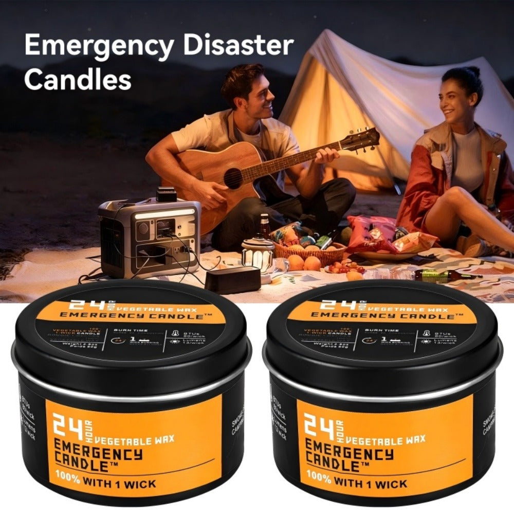 Emergency Soy Wax Candles 24-Hour Long Burning – 4 or 6 Pack Unscented Single-Wick Candles in Golden Tin for Power Outages, Survival, Camping, Hunting & Outdoor Activities | Bulk E - product image 6