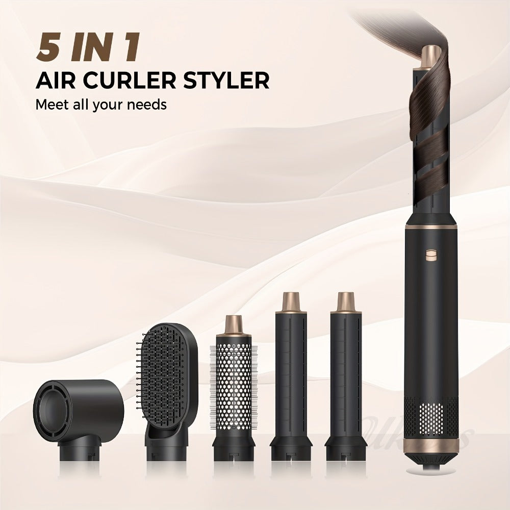 Hot Air Brush 5-in-1 Hair Dryer Brush with Round Barrel — Blow Dry, Curl, Straighten & Add Volume, 3 Heat Settings, One Step Hair Styler for All Hair Types, Salon Blowout at Home - product image 5