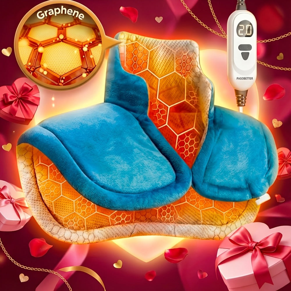 Heating Pad for Neck & Shoulders – 130W Graphene Weighted Electric Pad, 6 Heat Settings, 4 Timers, Auto Shut-Off, Machine Washable - product image