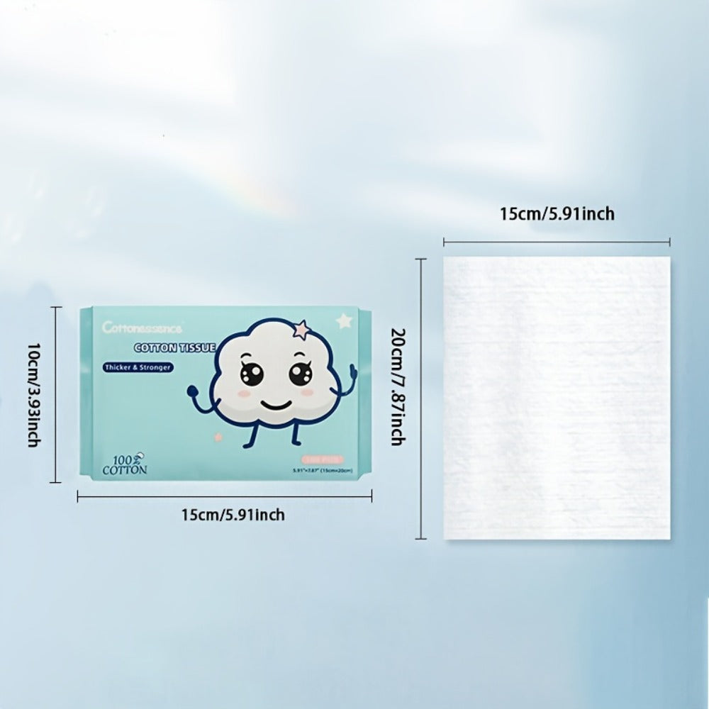 100% Cotton Disposable Face Towels Draw-Style Box 200 400 600 Count — Soft Thick Lint-Free Cleansing Wipes for Facial Care Makeup Removal Wet & Dry All Skin Types Women - product image 5