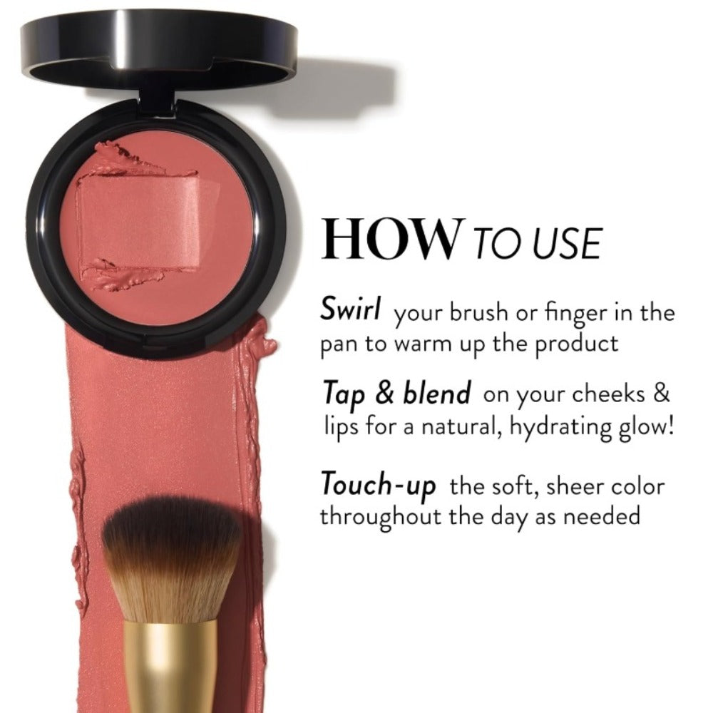 Cream Blush Beauty Balm Starter Kit with Brush – Hydrating Squalane Formula for Face & Lips Natural Pink Glossy Brightening Finish Medium Buildable Coverage Blush Set for Women - product image 2