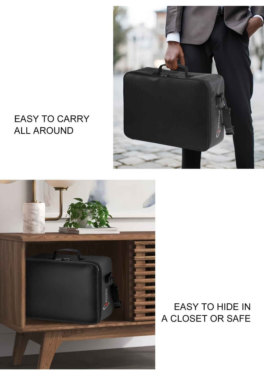 Fireproof Document Bag With Lock - Extra Large 17 X 11.8 X 5 Inch, Important Document Storage Bag With Multi-Layer File Organizers, Portable Safe Storage Bag - product image 17