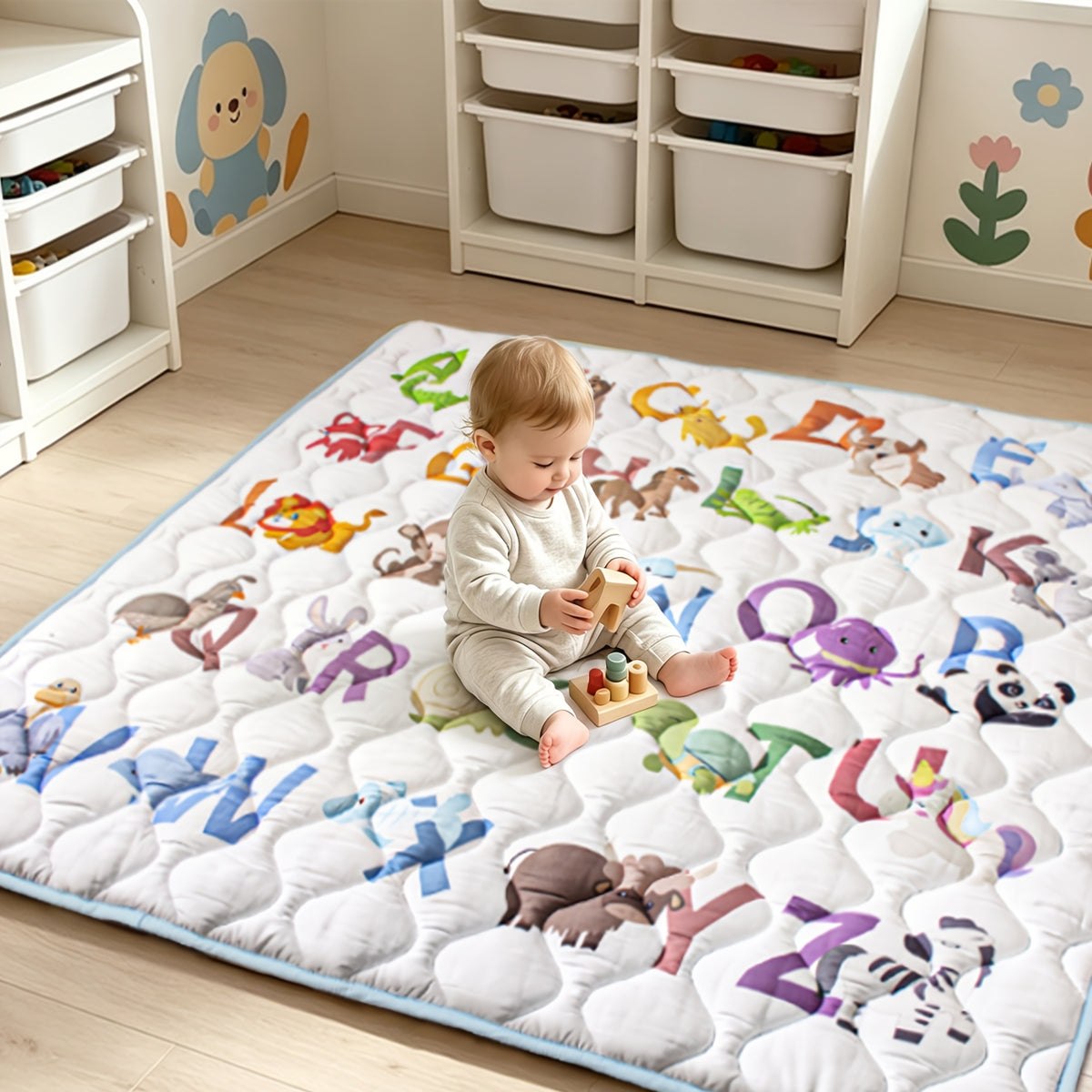 Baby Play Mat, 50x50 Playpen Mat with Super Soft Touch, Activity Mat with Upgraded Anti-Slip Bottom, Machine Washable Crawling Mat for Floor & Picnic - product image 15