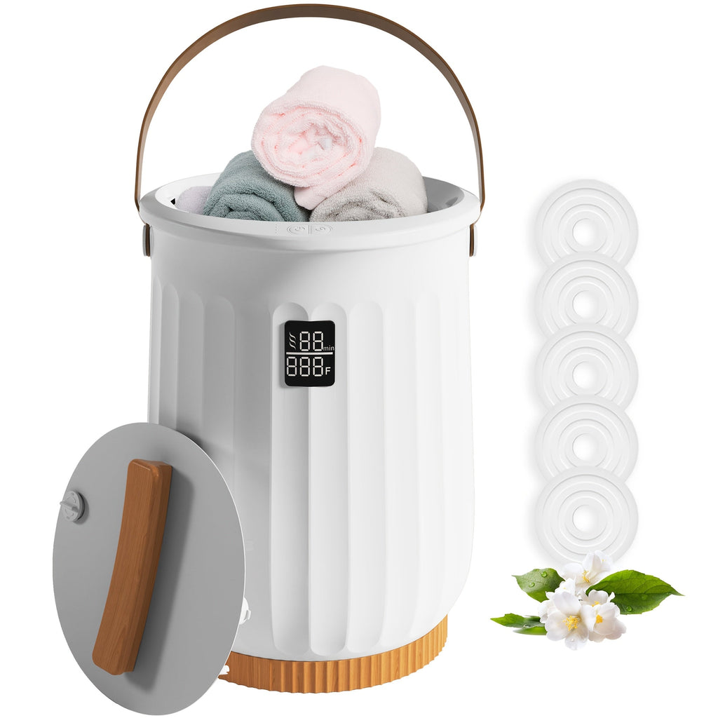 20L Deluxe Towel Warmer Bucket with Digital Display & 4 Timer Modes 15/30/45/60 Min - Auto Shut Off Self-Closing Lid, Spa-Quality Fast Heating for Bathroom Home Hotel Spa, White - product image 9