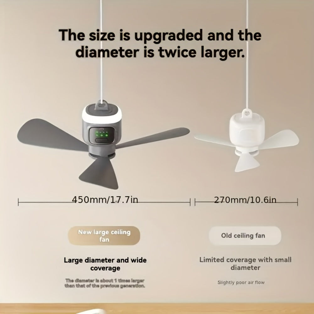 Remote Control Camping Fan 12000mAh Battery Portable Outdoor Fan with LED Light 4-Speed Settings 8-Hour Timer 30-Hour Runtime Rechargeable Tent Fan - product image 4