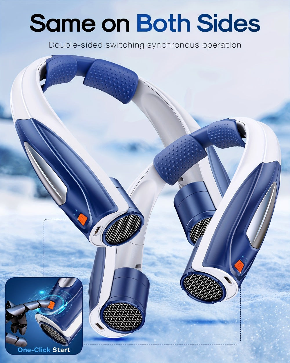 Neck Fan Wearable Bladeless Neckband Fan 3000mAh Dual Battery 6 to 20 Hours Battery Life Dual Wind Speeds Super Quiet Brushless Motor USB Charging Soft Silicone Strap for Work Trav - product image 19