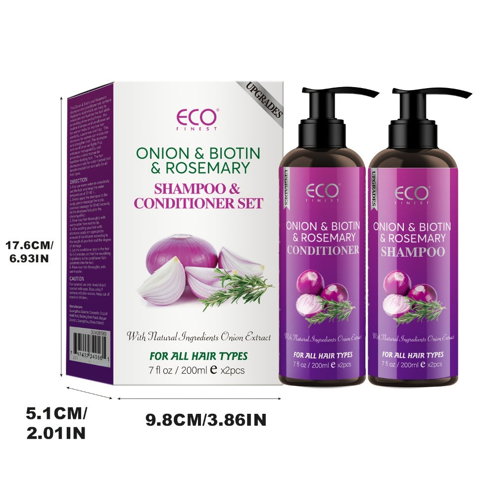 Onion Biotin Shampoo and Conditioner Set — Rosemary & Jojoba Oil, Anti-Dandruff, Strengthening & Nourishing for Dry Rough Damaged Hair, Promotes Hair Growth, Smoothing Formula, Men - product image 4