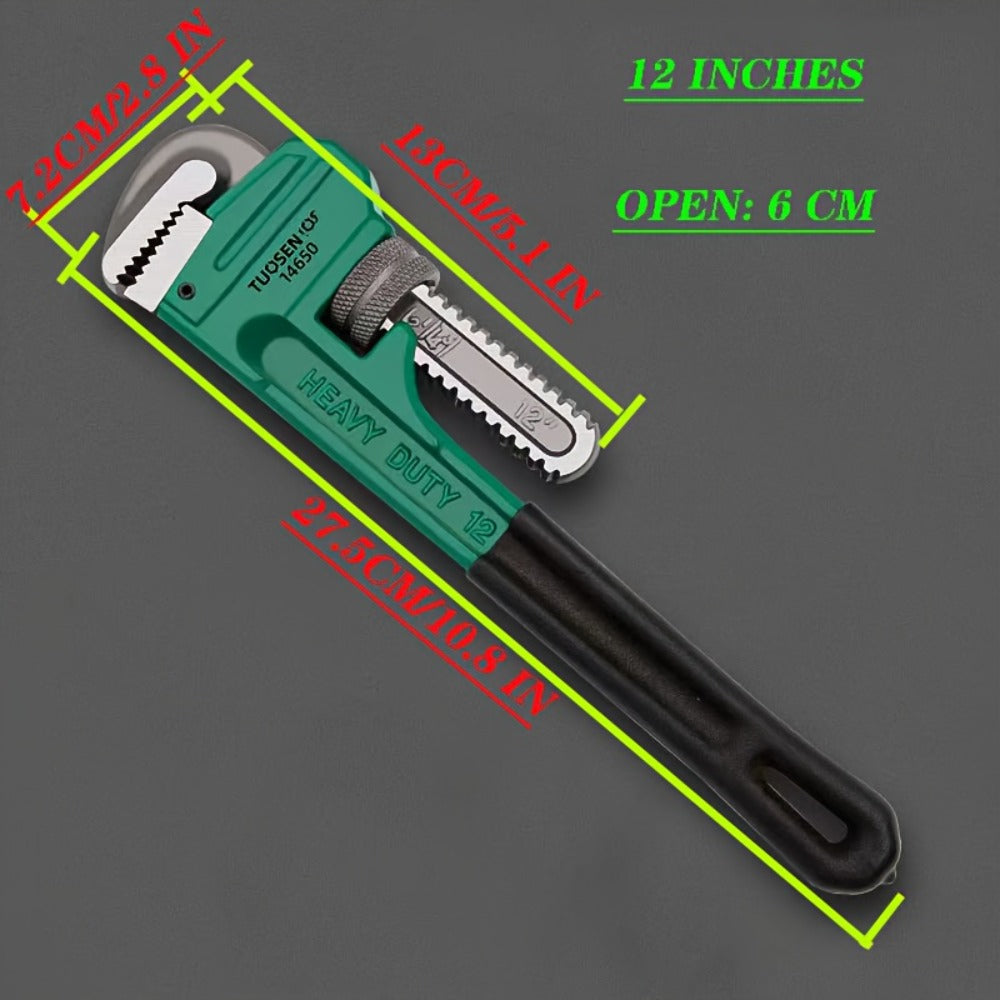 Pipe Wrench Professional Heavy Duty - 8", 12" & 18" CR-V Alloy Steel Plumbing Wrench, Non-Slip Ergonomic Handle, 1500 lbs Torque, Fits 1/2"-4" Pipes, for Plumbing, Automotive & Ind - product image 4