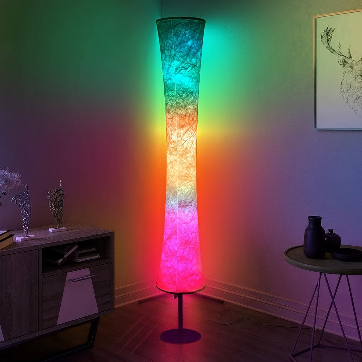 RGB Color Changing Floor Lamp 60 Inch – Fabric Shade Standing Lamp with 16 Million Colors, App & Remote Control, Music Sync, Adjustable Brightness for Living Room Bedroom Party Dec - product image 12