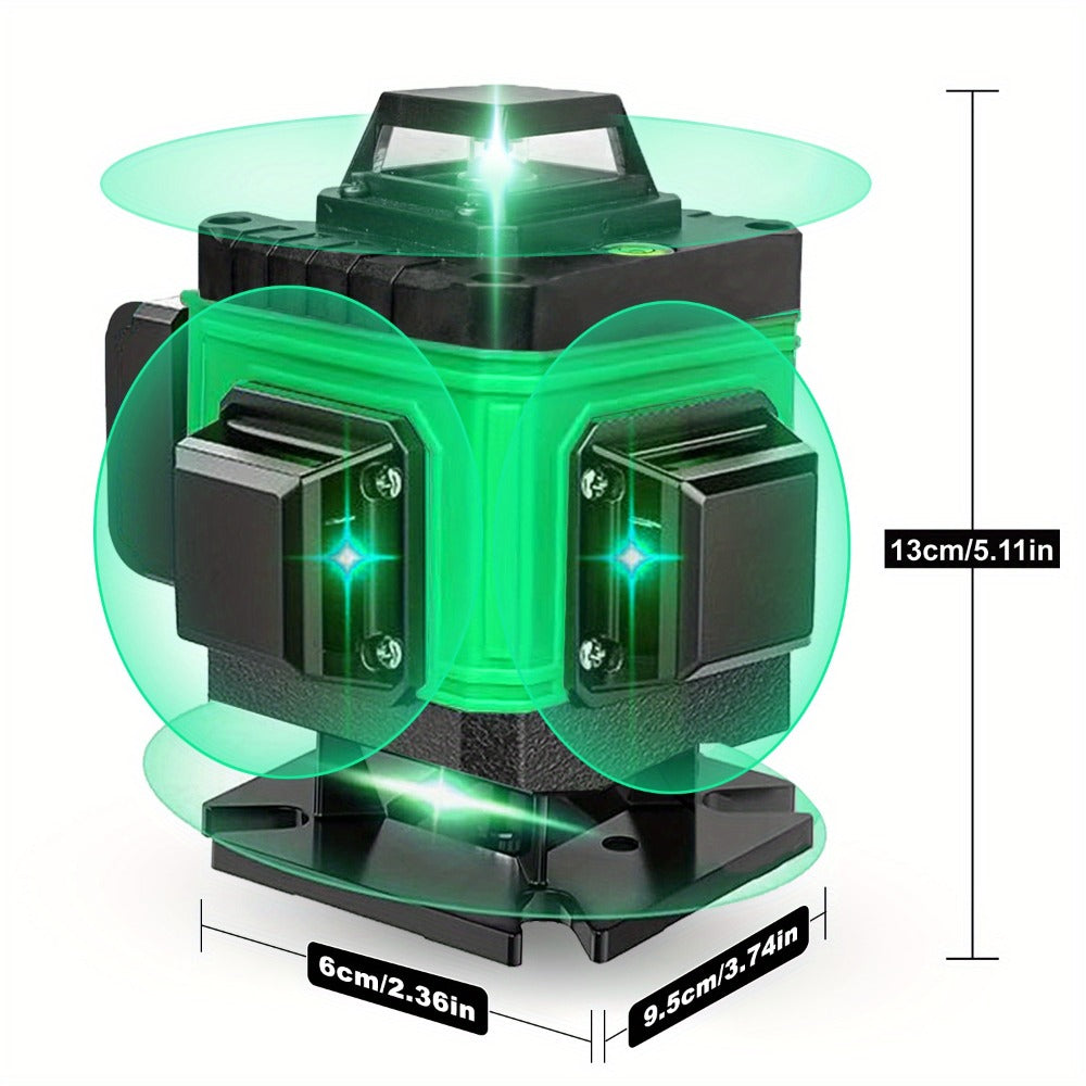 16-Line 4D Laser Level 360° Self-Leveling Cross Line Laser with Rechargeable Battery – Professional Rotary Laser for Construction, Tiling, Framing & Interior Alignment - product image 3