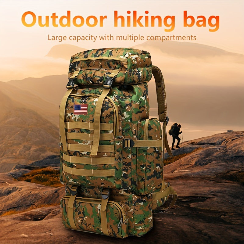 Tactical 3-Day Assault Pack Oxford Fabric DIY System for Camping Hunting Travel Unisex – Military Hiking Backpack 80L