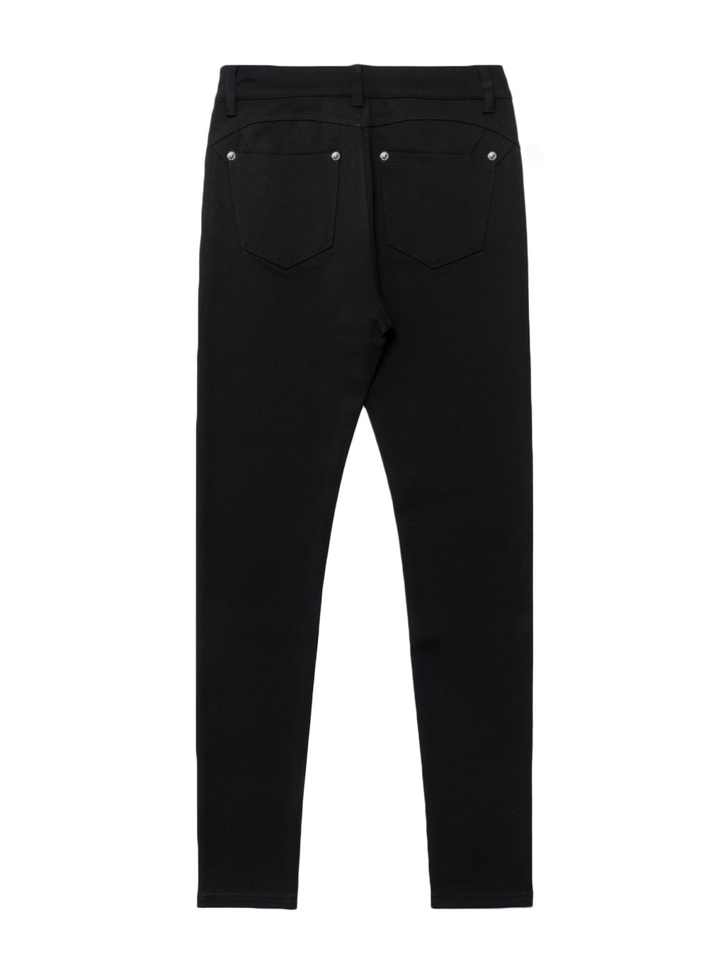 Women's Black High-Waisted Skinny Jeans - Stretchy Fabric, Button Accents, Multiple Pockets, Long Length, Casual Street Style, Allseason Pants, Casual - product image 13