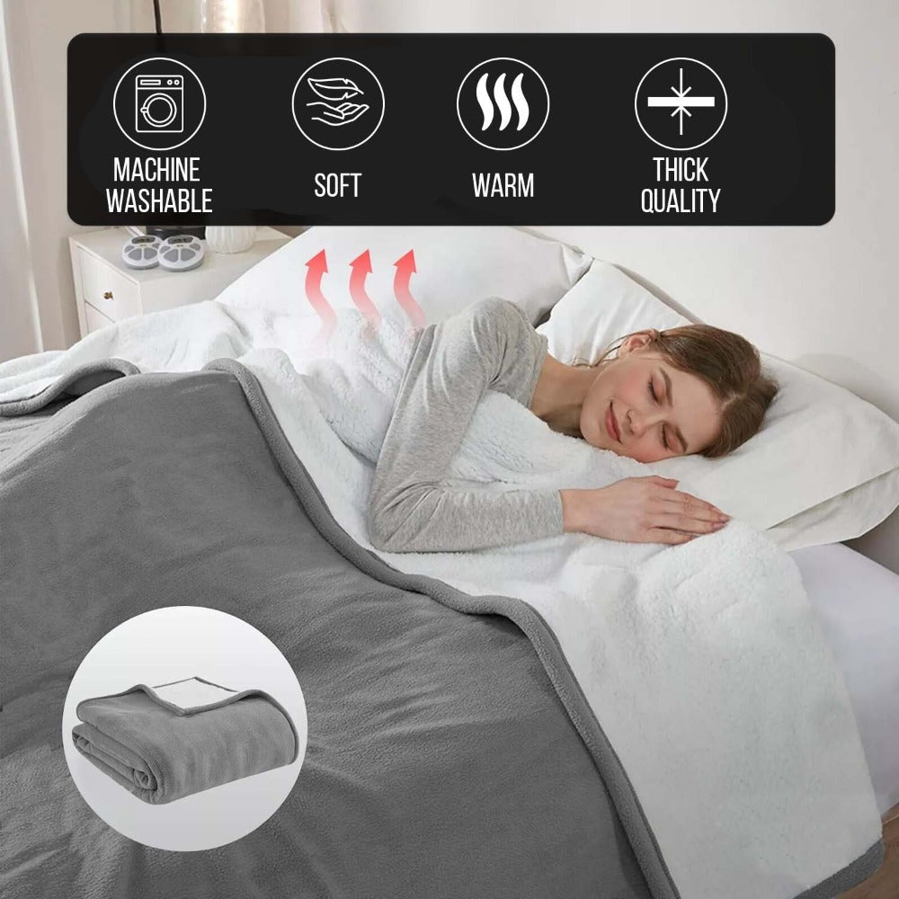 480GSM Sherpa Fleece Blanket – Double-Sided Heavy Warm Throw for Couch, Bed & Travel, Reversible All Season, 13 Colors, 3 Sizes - product image 41