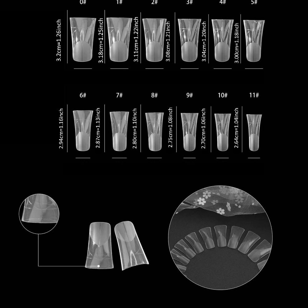 Press On Nails Duckbill French Tip AB Diamond Shiny Nude – Long Handmade Wearable Nail Set 10pcs with Tools for Wedding Party Date School S/M/L - product image 4