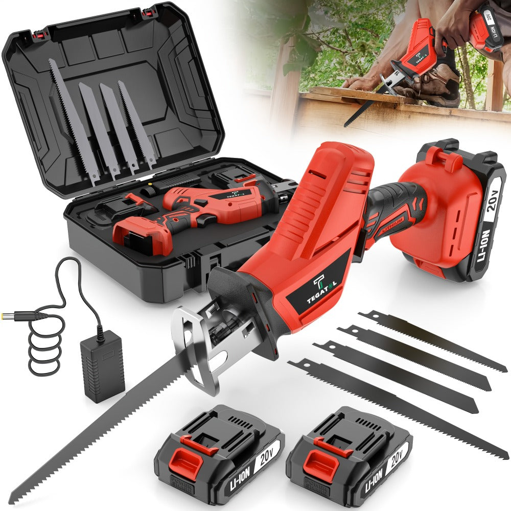 Electric Reciprocating Saw Cordless with LED Light & Safety Lock – Multi-Purpose Cutting Tool with Replaceable Blades, 1 or 2 Battery Options, Carrying Case Included - product image 13