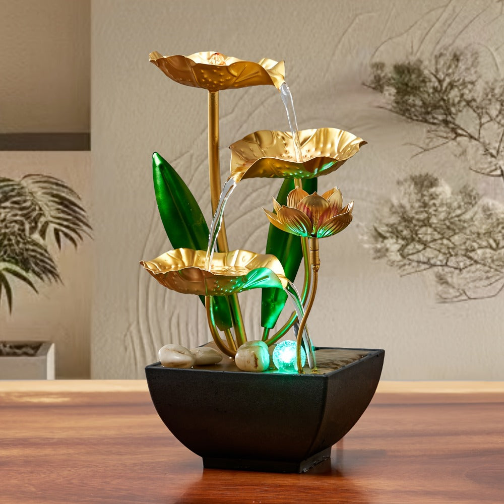 Indoor Tabletop Fountain Desktop Water Feature, Small Relaxing Flowing Water Fountain for Living Room, Bedroom, Office & Spa, Calming Zen Decor & Unique Housewarming Gift - product image