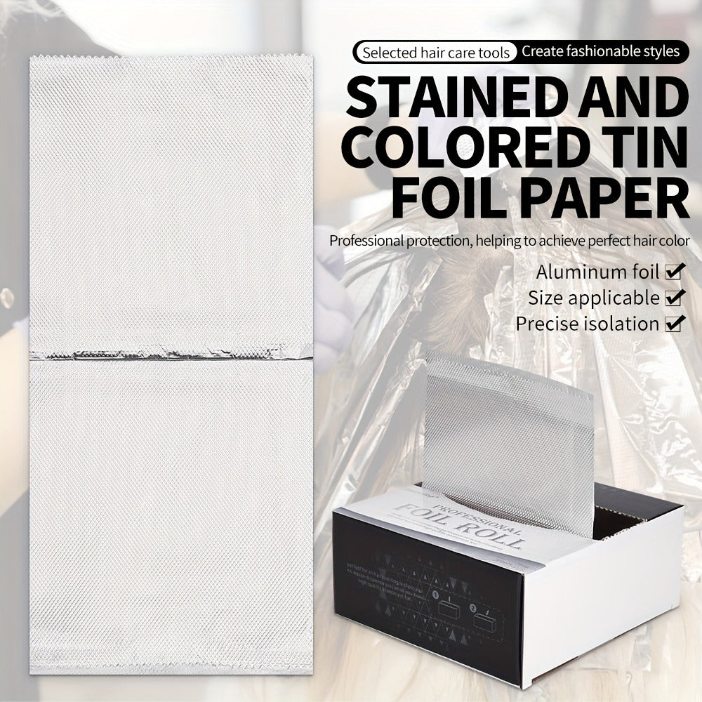 Hair Highlighting Foil Sheets 300pcs Box | Professional Salon Aluminum Foil Paper for Balayage Coloring Perming | Even Heat Distribution Precise Sectioning | Silver Grade Hairdress - product image 4