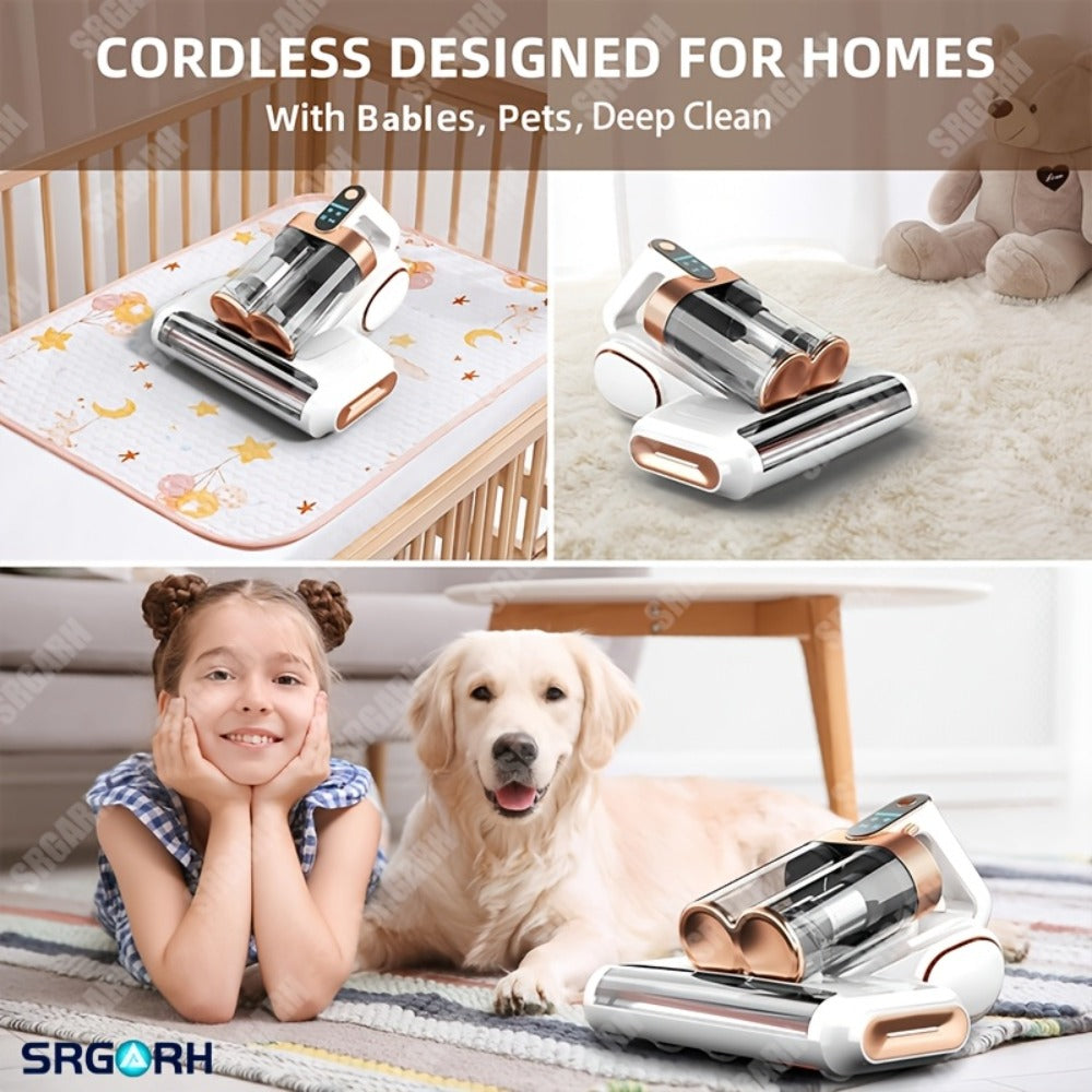 Mattress Vacuum Cleaner Handheld Bed Cleaner – 16KPa Strong Suction with UVC Light & Hot Air Heating, Deep Clean for Pillows, Sofa, Crib & Pet Hair, Double Cup Design, White or Pur - product image 13