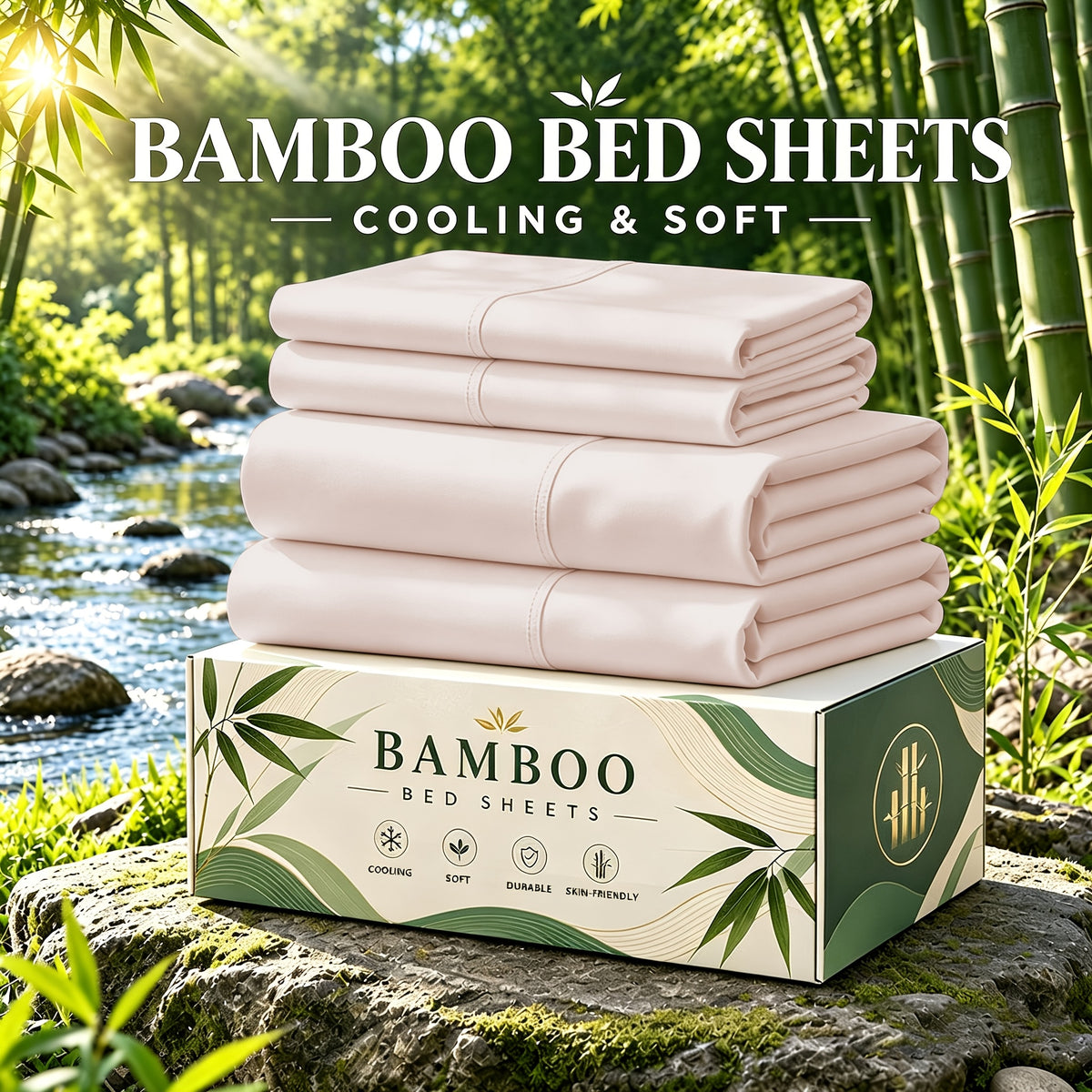 6 pcs Deep Pocket Cooling Bamboo Sheet Set, Luxurious and Ultra-Soft, Breathable, 16 Inch Extra Deep Pocket, Twin, Full, Queen, King, Multiple Colors to Choose - product image 39
