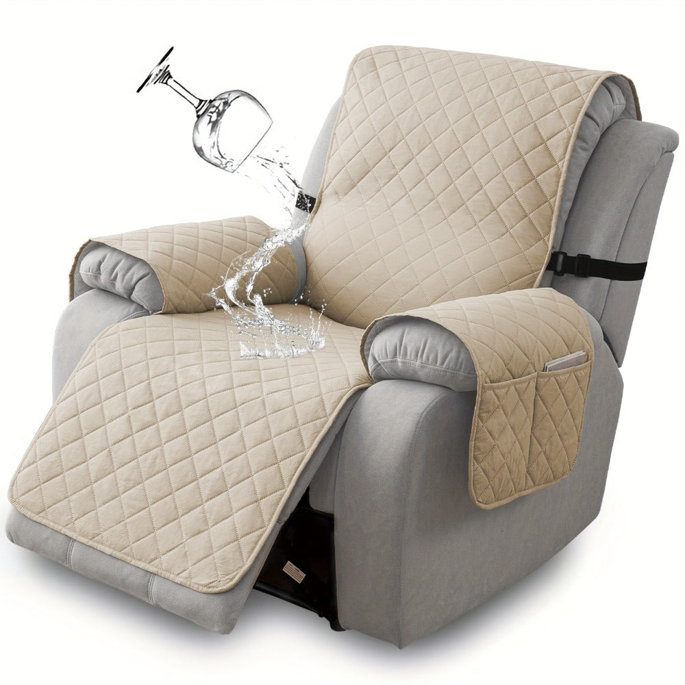 Chenille Knit Recliner Chair Cover Non-Slip Elastic Straps Drawstring Closure Pet Furniture Protector for Large Recliner 8 Colors - product image 10