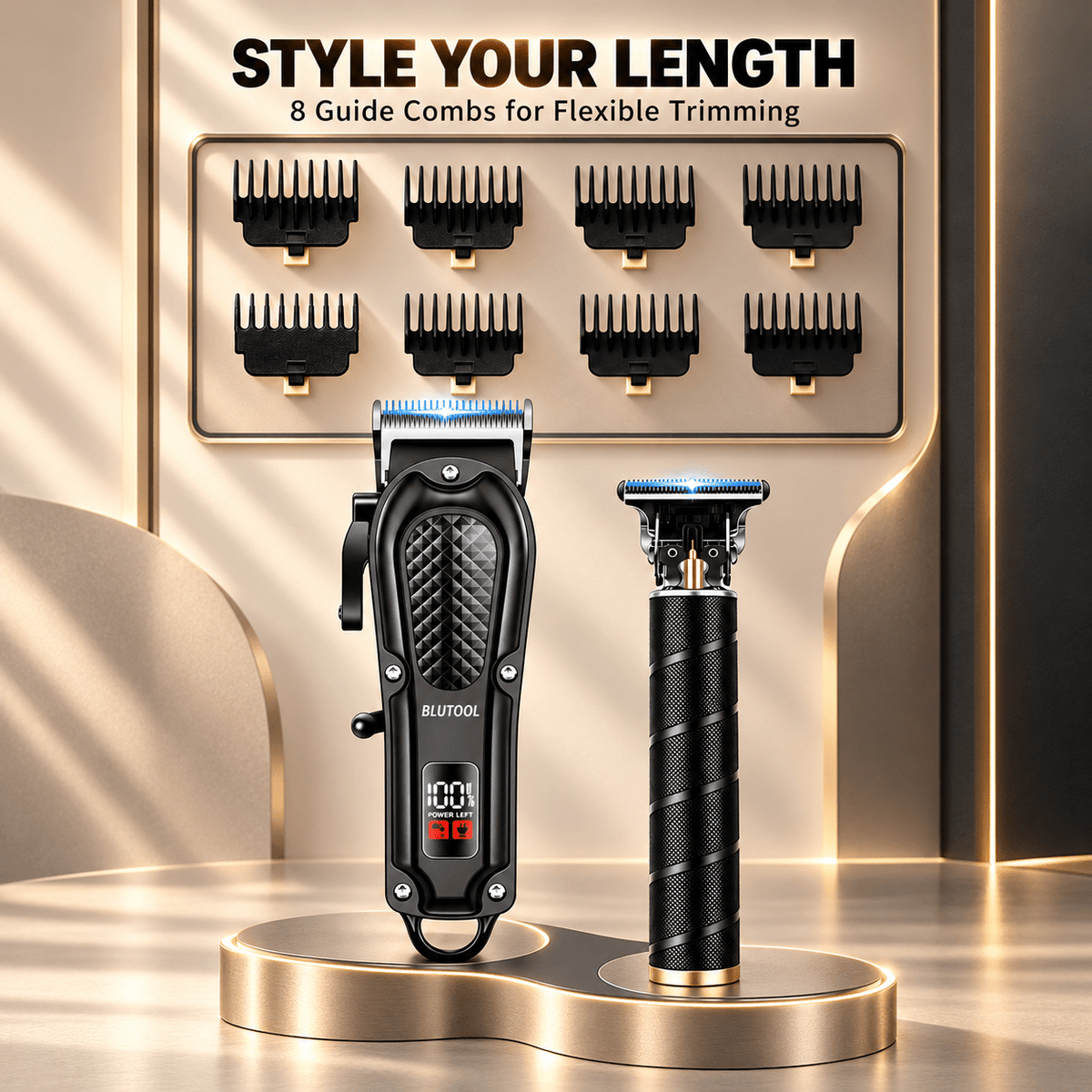Professional Cordless Hair Clippers, Trimmers & Electric Shaver Set for Men - LCD Display, Barber-Grade, Ideal for Home & Travel, Perfect Father's Day/Birthday/Christmas Gift
