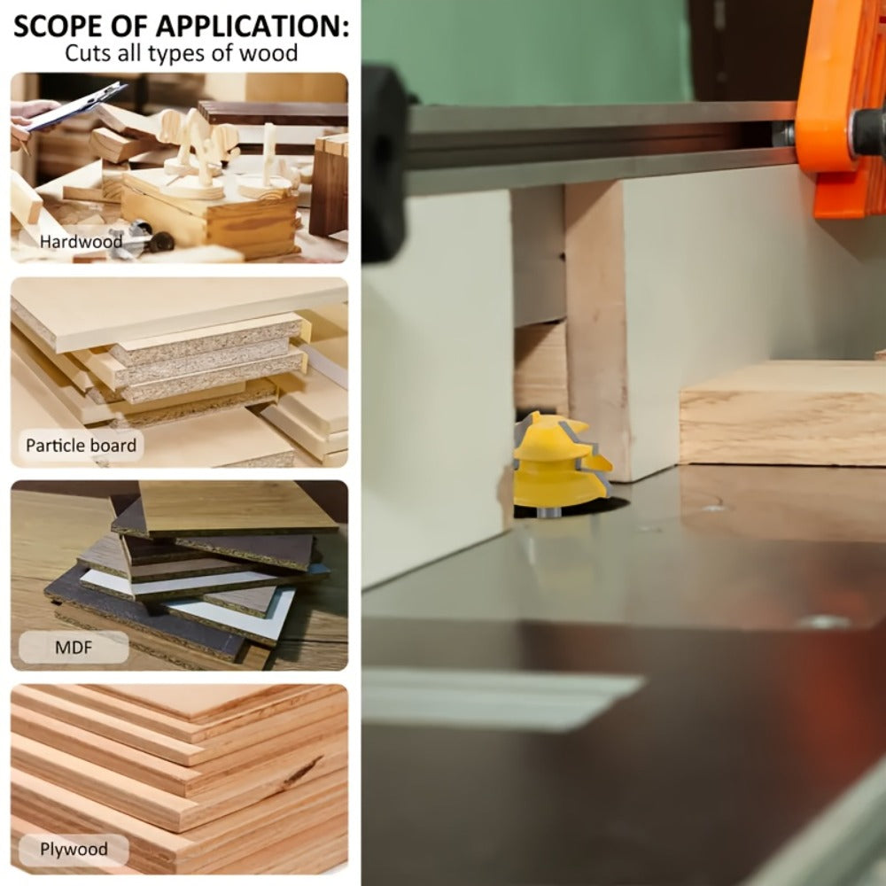 Locking Miter Router Bit Set 3 Piece 45 Degree 1/4 Inch Shank Carbide Woodworking Joinery Box Joint Corner Bits for Router Table - product image 5