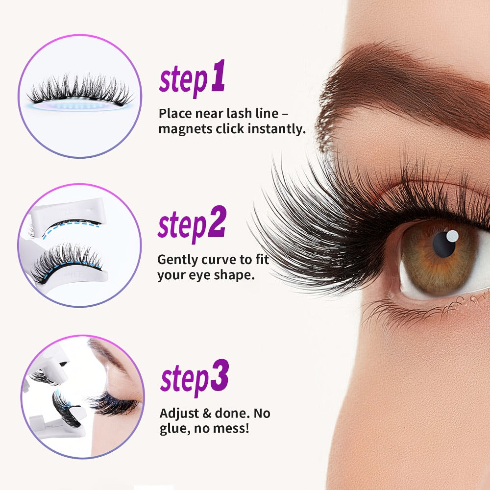 Waterproof 3D Magnetic Lashes 8Pcs Reusable Double Strip False Eyelashes Set with Clips & Glue – Natural Look for Women, Daily Wear, Parties & Special Occasions - product image 9